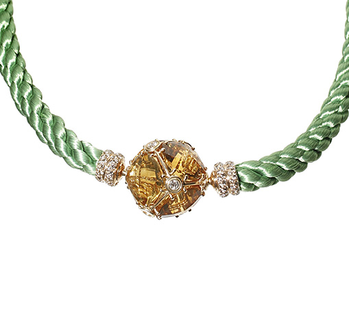 Colliermittelteil Roségold mit Diamanten und Citrin von Juwelier Wilm Hamburg