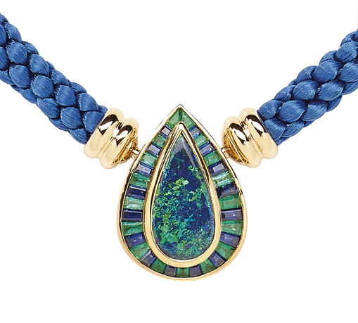 Smaragd Collier mit Opal und Saphiren von Juwelier Wilm Hamburg