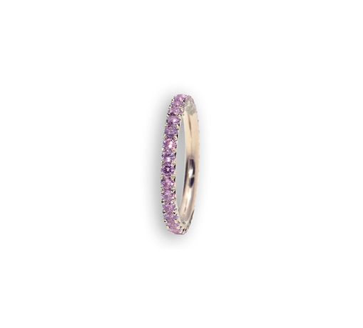 Weißgold Ring mit violetten Saphiren