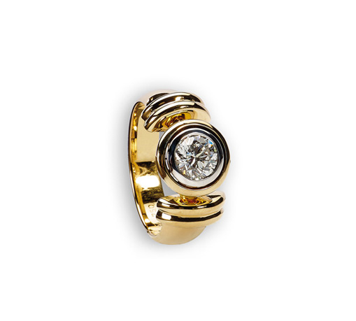 Diamant Ring Gelb- und Weißgold, 1 Diamant 0,81ct in Hamburg kaufen bei Juwelier Wilm