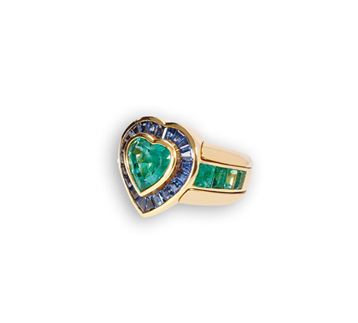 Smaragd Ring Roségold mit Saphiren in Hamburg kaufen