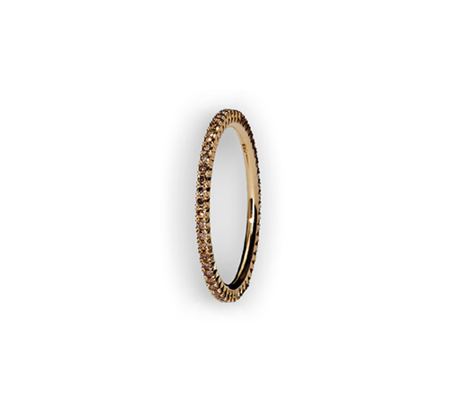 Roségold Ring mit cognacfarbenen Diamanten