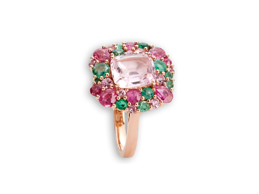 Roségold Ring mit farbigen Edelsteinen in Hamburg kaufen, bei Juwelier Wilm, Ballindamm