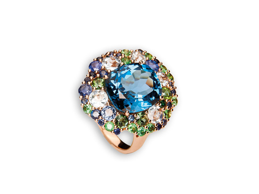 Roségold Ring mit londonblue Topas in Hamburg kaufen, bei Juwelier Wilm, Ballindamm