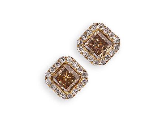 Rotgold-Ohrringe mit Diamanten in Hamburg kaufen, bei Juwelier Wilm, Ballindamm