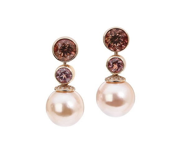 Perlen Ohrringe mit Turmalinen in Hamburg kaufen, bei Juwelier Wilm, Ballindamm 26
