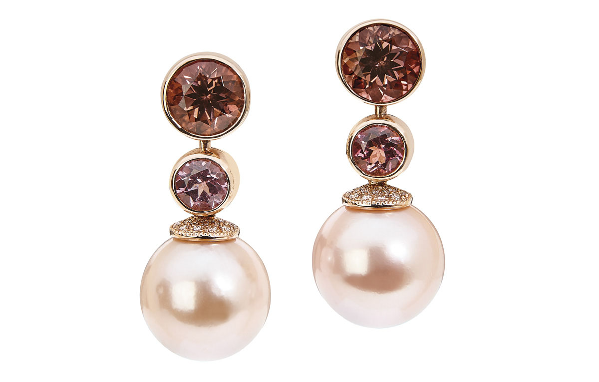 Perlen Ohrringe mit Turmalinen in Hamburg kaufen, bei Juwelier Wilm, Ballindamm 26